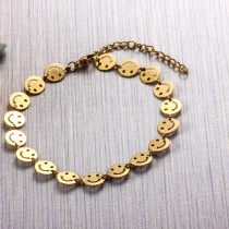 18K Gold Plated Smile Chain Bracelets -SSBTG142-32079