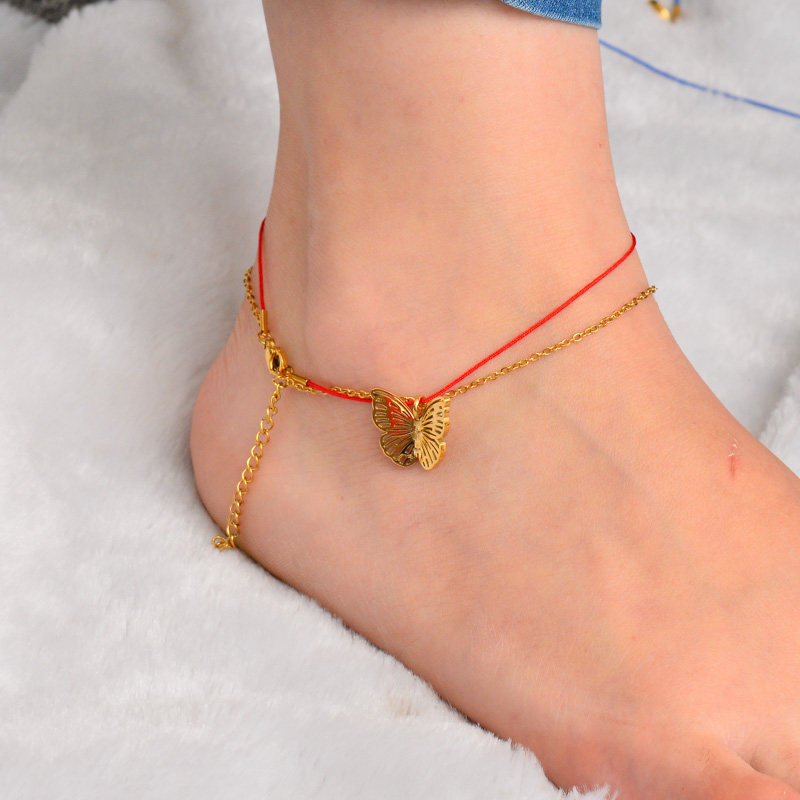 Stainless Steel Charm Anklets-SSTDG142-32168