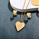 Stainless Steel 18k Gold Plated Heart Jewelry Sets -SSCSG143-32373