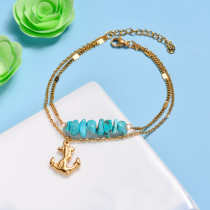 18k Gold Plated Beaded Starfish Bracelet for Beach -SSBTG142-32600