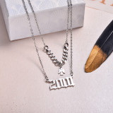 Stainless Steel Multi Layered Birth Year Necklace -SSNEG142-32577