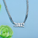 Stainless Steel Multi Layered Birth Year Necklace -SSNEG142-32590