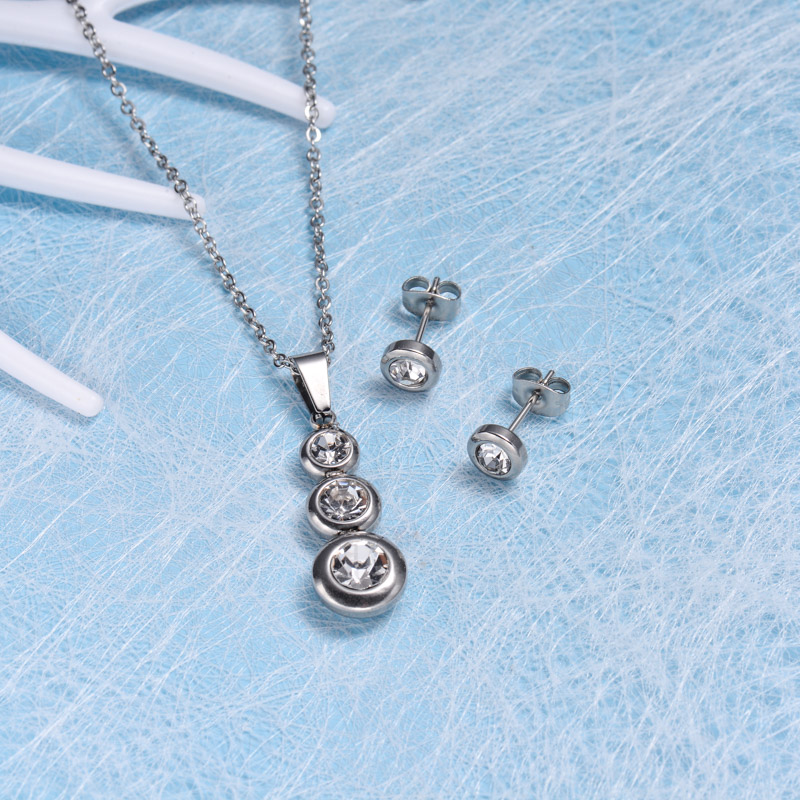Stainless Steel Crystal Jewelry Sets -SSCSG143-32624
