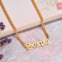 18K Gold Plated Zodiac Necklace for Girls -SSNEG142-32514