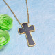 18K Gold Plated Big Cross Necklace -SSNEG143-32611