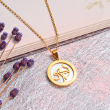 18K Gold Plated Zodiac Necklace for Girls -SSNEG142-32524