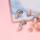 Stainless Steel Crystal C Hoop Earrings -SSEGG143-32504