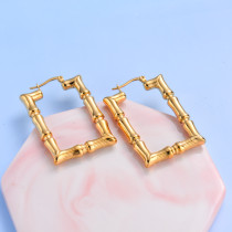 18K Gold Plated French Style Hoop Earrings -SSEGG143-32486