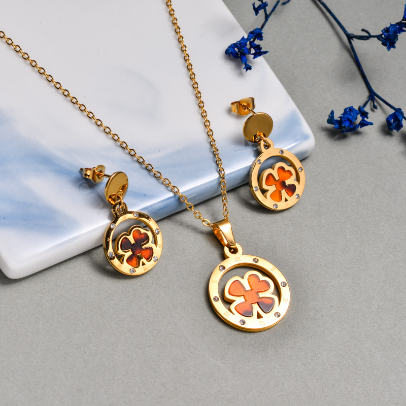 18k Gold Plated Turtle Leopard Jewelry Sets -SSCSG143-13715