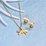 18K Gold Plated Ribbon Jewelry Sets -SSCSG143-11083