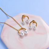 18k Gold Plated HeadSet Necklace Earrings Sets -SSCSG143-32466