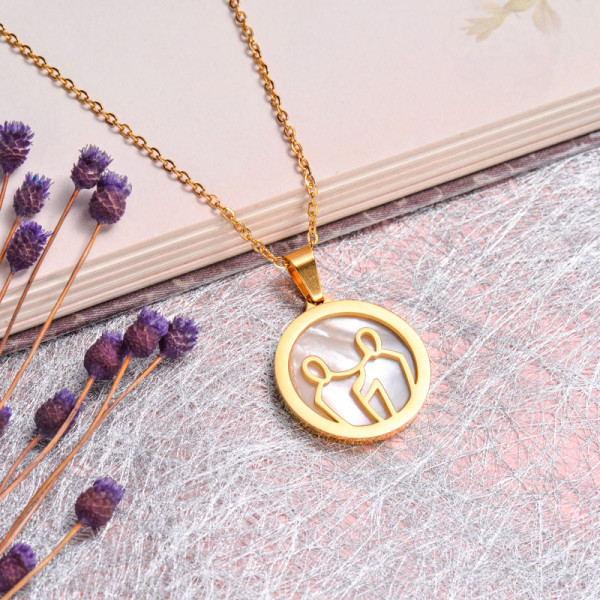 18K Gold Plated Zodiac Necklace for Girls -SSNEG142-32526