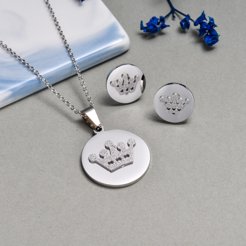 Stainless Steel Crown Jewelry Sets -SSCSG143-24597