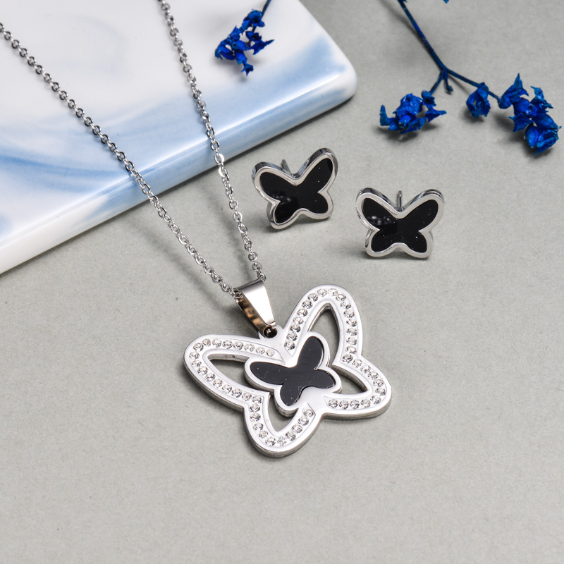 Stainless Steel Butterfly Jewelry Sets -SSCSG143-24593