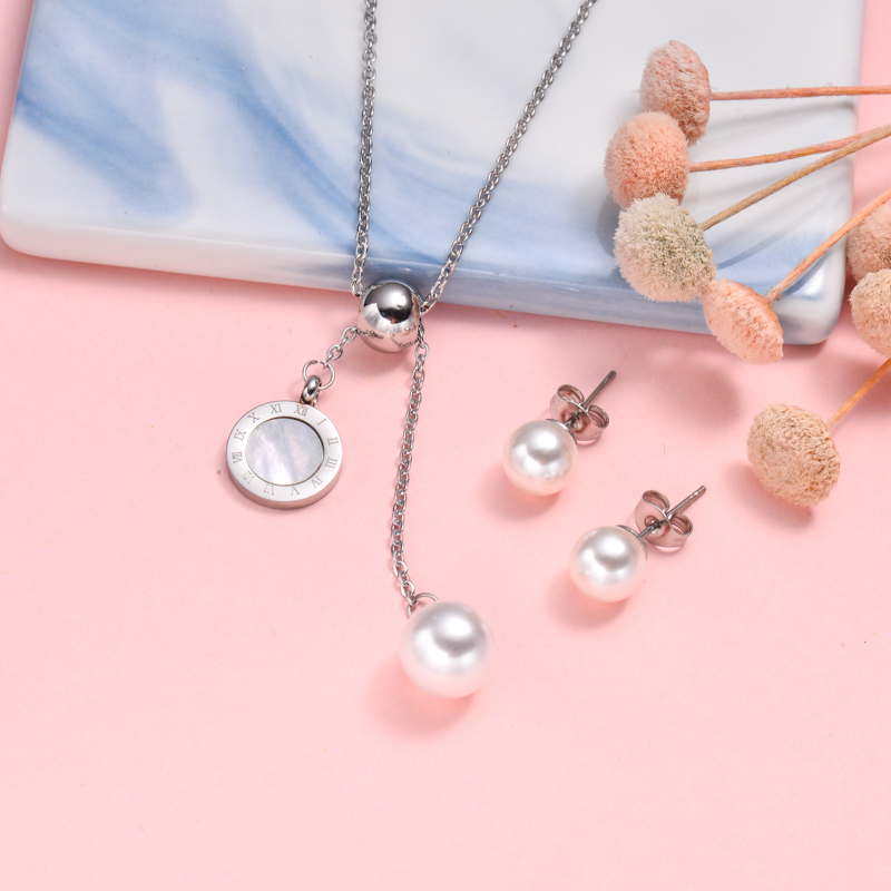 Stainless Steel Pearl Jewelry Sets -SSCSG143-32501