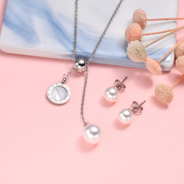 Stainless Steel Pearl Jewelry Sets -SSCSG143-32501