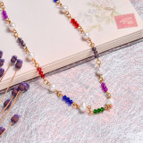 Multicolor Beaded Pearl Necklace -SSNEG142-32531