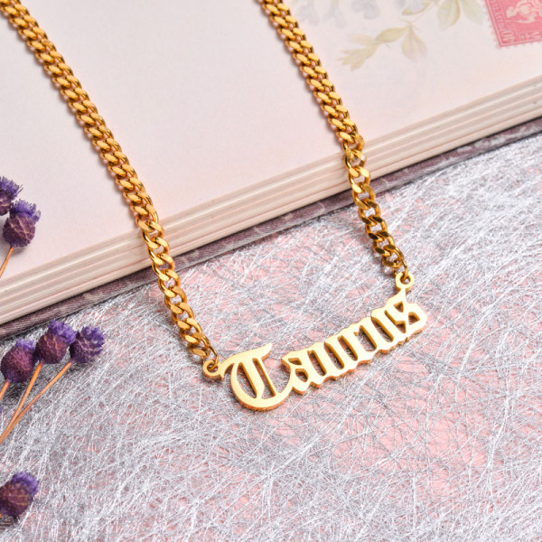 18K Gold Plated Zodiac Necklace for Girls -SSNEG142-32509