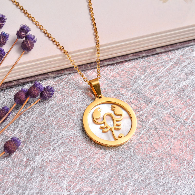 18K Gold Plated Zodiac Necklace for Girls -SSNEG142-32528