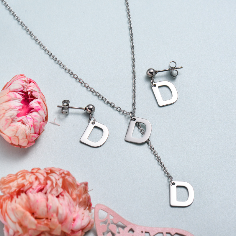 Conjunto de joyas de acero inoxidable para mujer al por mayor -SSCSG126-33384