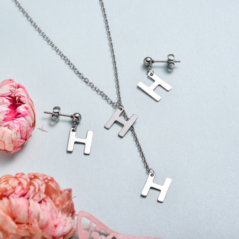 Conjunto de joyas de acero inoxidable para mujer al por mayor -SSCSG126-33386