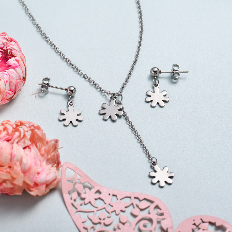 Conjunto de joyas de acero inoxidable para mujer al por mayor -SSCSG126-33369