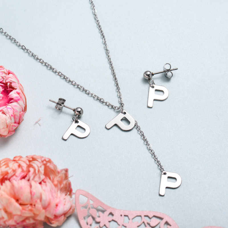 Conjunto de joyas de acero inoxidable para mujer al por mayor -SSCSG126-33379