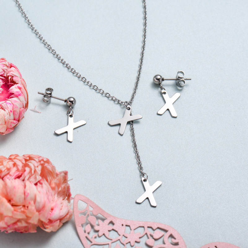 Conjunto de joyas de acero inoxidable para mujer al por mayor -SSCSG126-33383