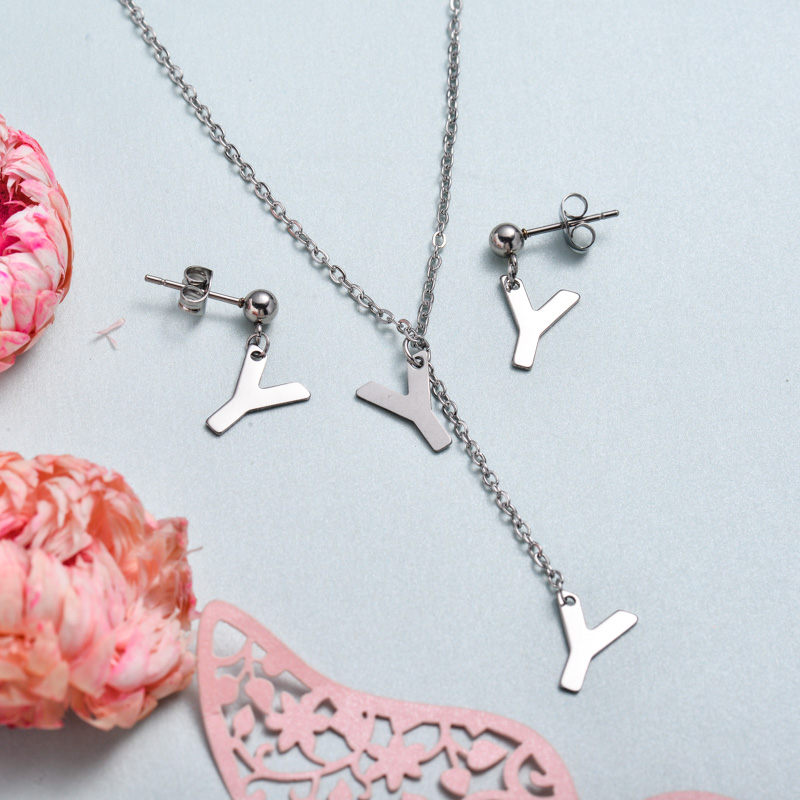 Conjunto de joyas de acero inoxidable para mujer al por mayor -SSCSG126-33377