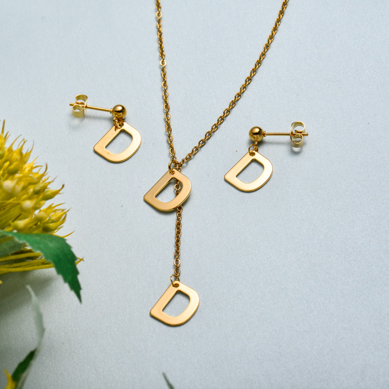 Conjunto de joyas de acero inoxidable para mujer al por mayor -SSCSG126-33411