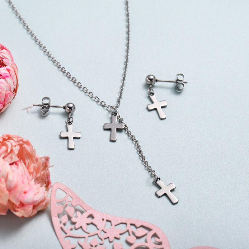 Conjunto de joyas de acero inoxidable para mujer al por mayor -SSCSG126-33372