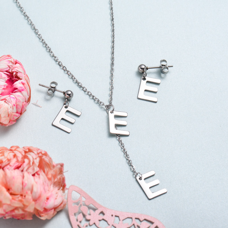 Conjunto de joyas de acero inoxidable para mujer al por mayor -SSCSG126-33387