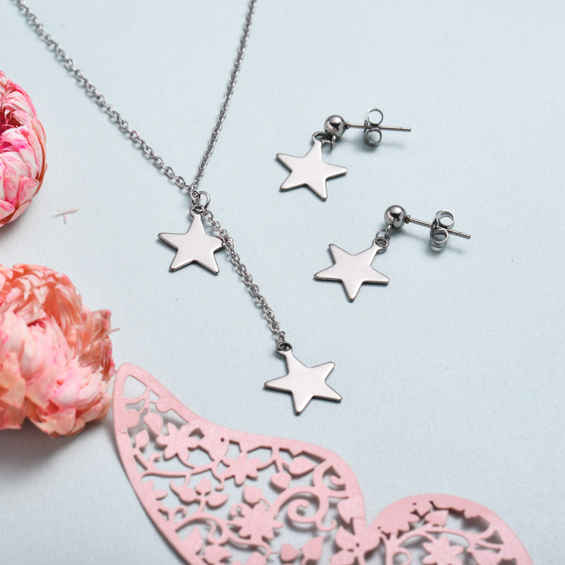 Conjunto de joyas de acero inoxidable para mujer al por mayor -SSCSG126-33371
