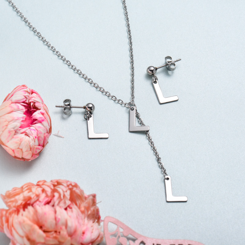 Conjunto de joyas de acero inoxidable para mujer al por mayor -SSCSG126-33385