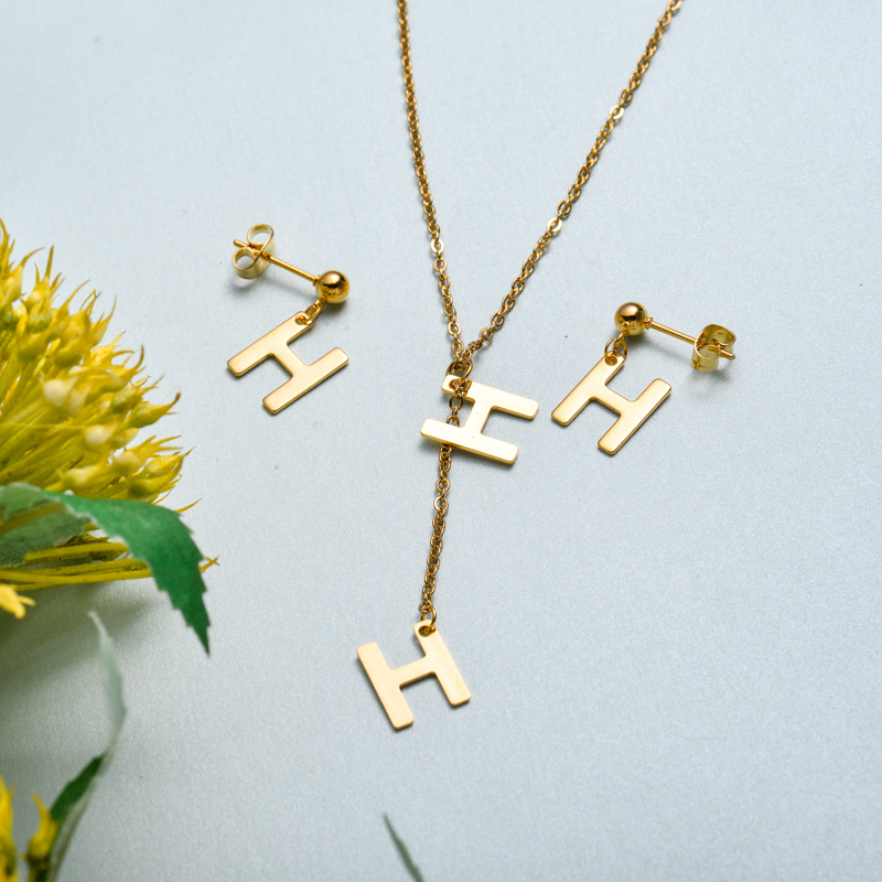 Conjunto de joyas de acero inoxidable para mujer al por mayor -SSCSG126-33410