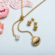 Conjunto de joyas de acero inoxidable para mujer al por mayor -SSCSG126-33337