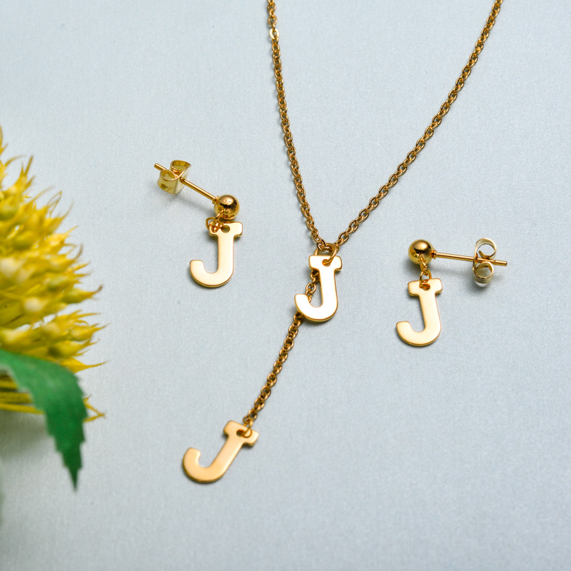 Conjunto de joyas de acero inoxidable para mujer al por mayor -SSCSG126-33420