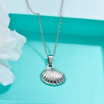 Stainless Steel Conch Pendant Necklace -SSNEG143-32716