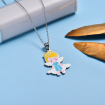 Stainless Steel Enamel Cute Pendant Necklace for Kids -SSNEG143-33033