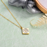 18k Gold Plated Crystal Pendant Necklace -SSNEG143-32903