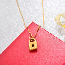 18k Gold Plated Lock Pendant Necklace -SSNEG143-32762