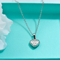 Stainless Steel Strawberry Heart Pendant Necklace -SSNEG143-32695