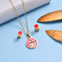 Stainless Steel Enamel Cute Jewelry Sets for Children -SSCSG143-33042