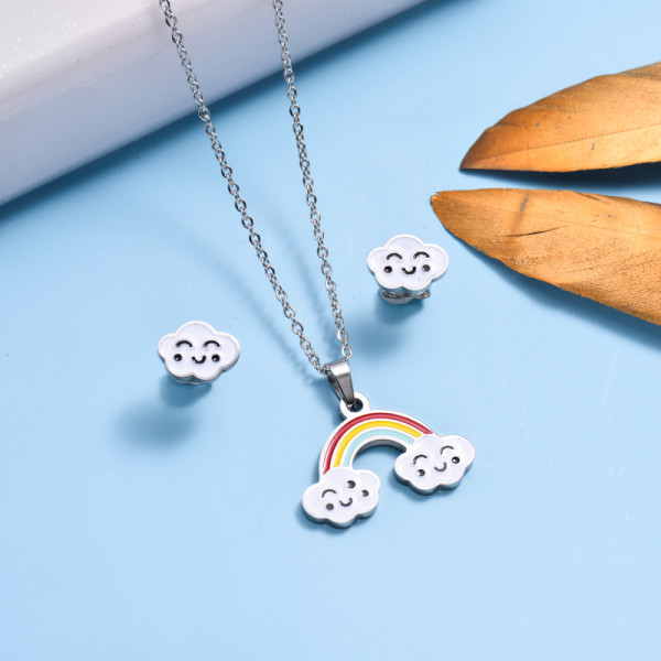 Stainless Steel Enamel Cute Jewelry Sets for Children -SSCSG143-33040