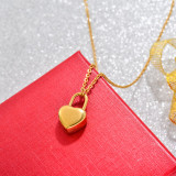 18k Gold Plated Heart Pin Pendant Necklace -SSNEG142-32768