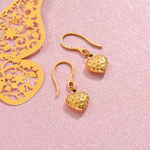 18k Gold Plated Strawberry Heart Drop Earrings -SSEGG143-32814