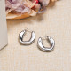 Stainless Steel French Style Hoop Earrings -SSEGG143-32850