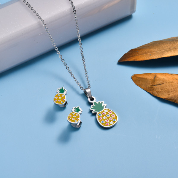 Stainless Steel Enamel Cute Jewelry Sets for Children -SSCSG143-33035