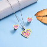 Stainless Steel Enamel Cute Jewelry Sets for Children -SSCSG143-33041