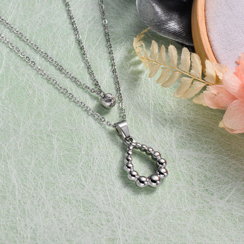 Stainless Steel Layered Necklace -SSNEG143-32914